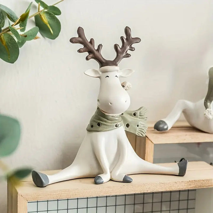 Charming Resin Holiday Reindeer Decor