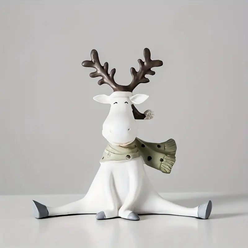 Charming Resin Holiday Reindeer Decor
